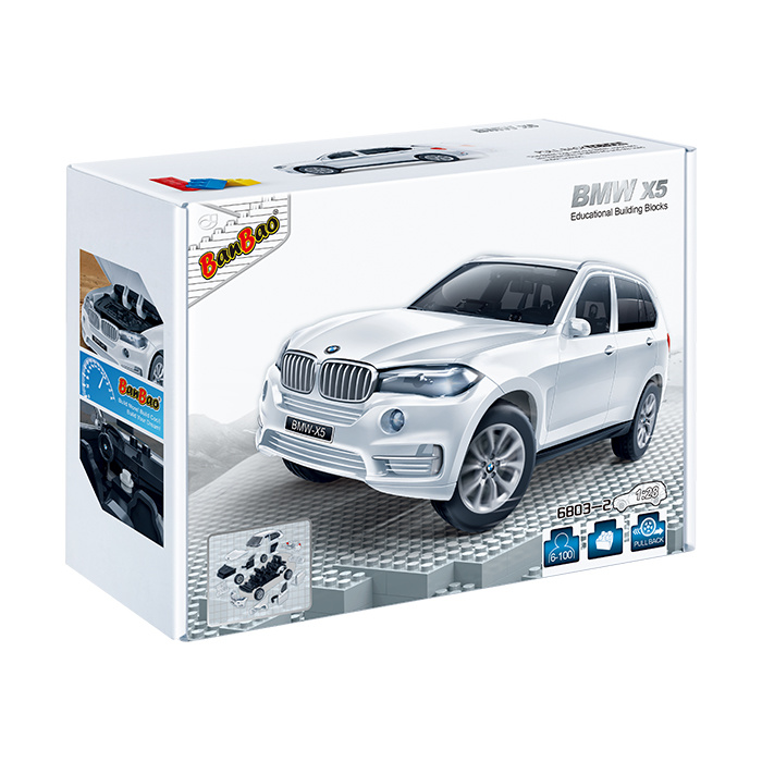 6803-2 Игрушка Конструктор Машина BMW X5 (белый цвет), масштаб 1:28, 26.5х18.5х8см, шт