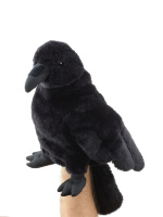 00244 Игрушка мягконабивная Ворон НА РУКУ 29 см, крутится голова