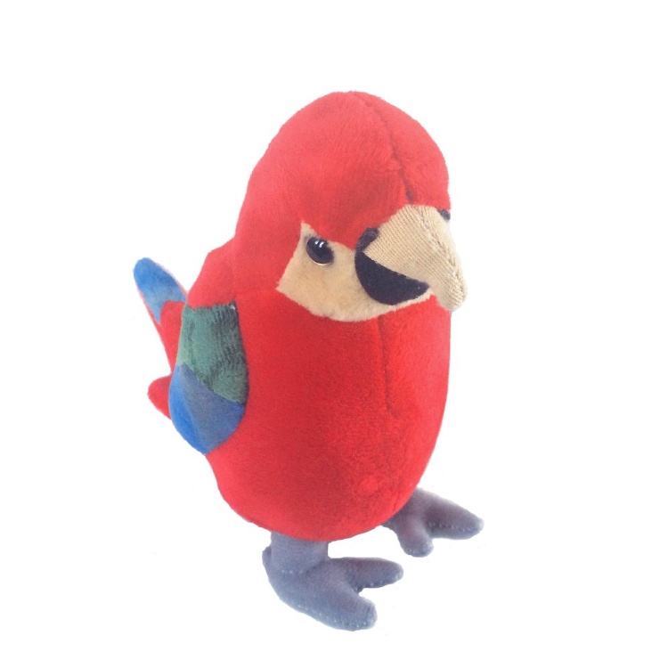 13738 Игрушка мягконабивная Попугай красный 17 см